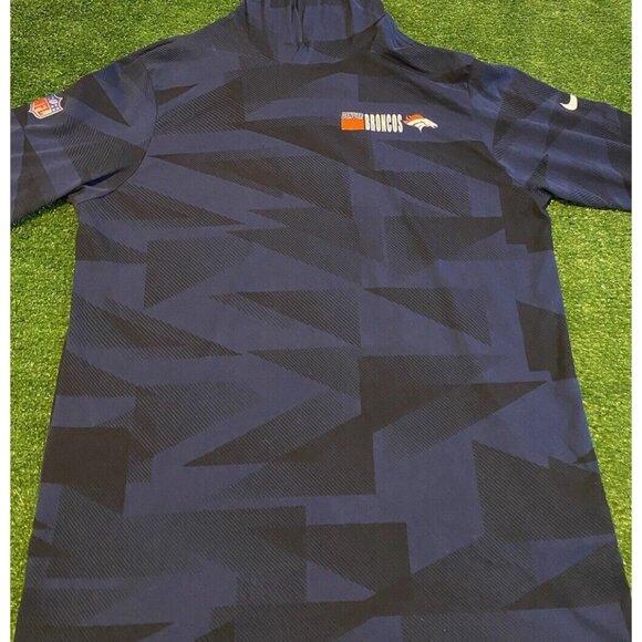 Denver Broncos hoodie mens medium black blue Nike lightweight shirt NFL 26 - Picture 4 of 13